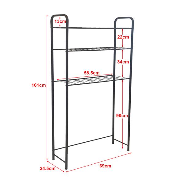 Grote foto en.casa ombouwkast nordborg wasmachine 161x69x24 5 cm zwart huis en inrichting overige