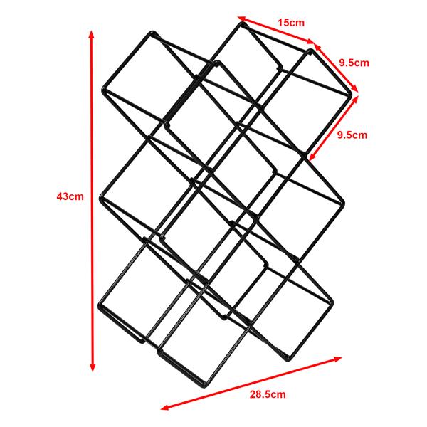 Grote foto en.casa wijnrek apremont metaal 43x28 5x15 cm zwart huis en inrichting overige