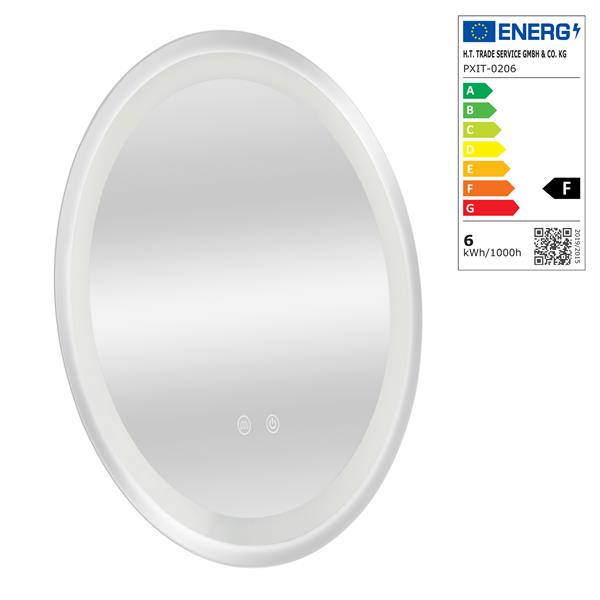 Grote foto pro.tec led spiegel rond maratea 60x3 cm zilverkleurig huis en inrichting woningdecoratie