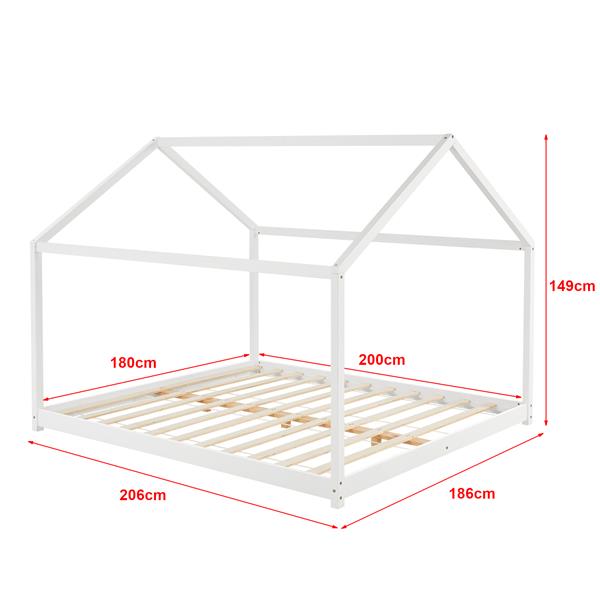 Grote foto en.casa kinderbed cerro huisbed met lattenbodem 180x200 cm wit huis en inrichting overige