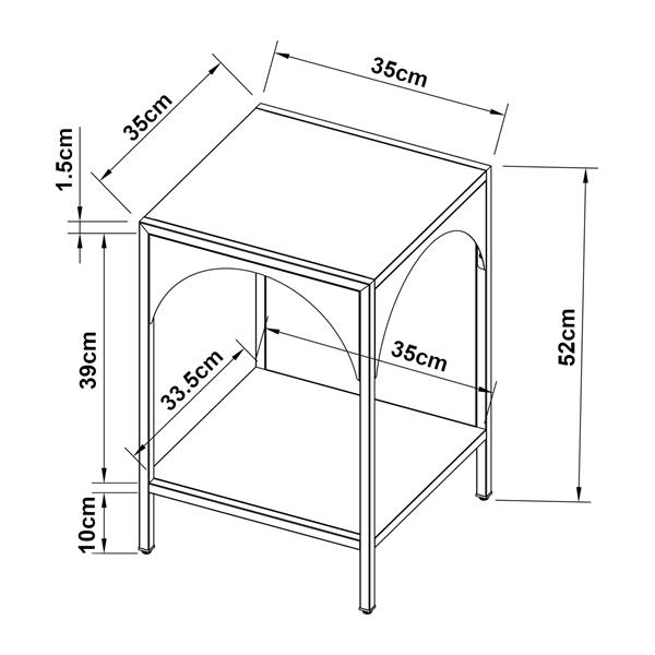 Grote foto en.casa open kast akaa met planken staal 52x35x35 cm zwart huis en inrichting overige