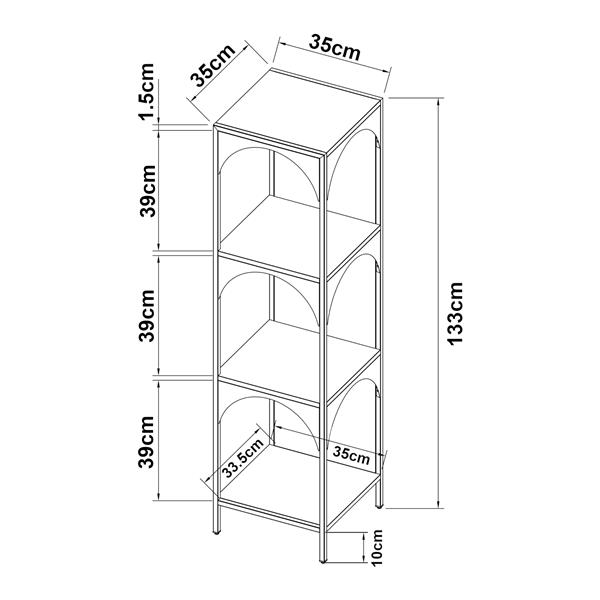 Grote foto en.casa open kast akaa met planken staal 133x35x35 cm wit huis en inrichting overige