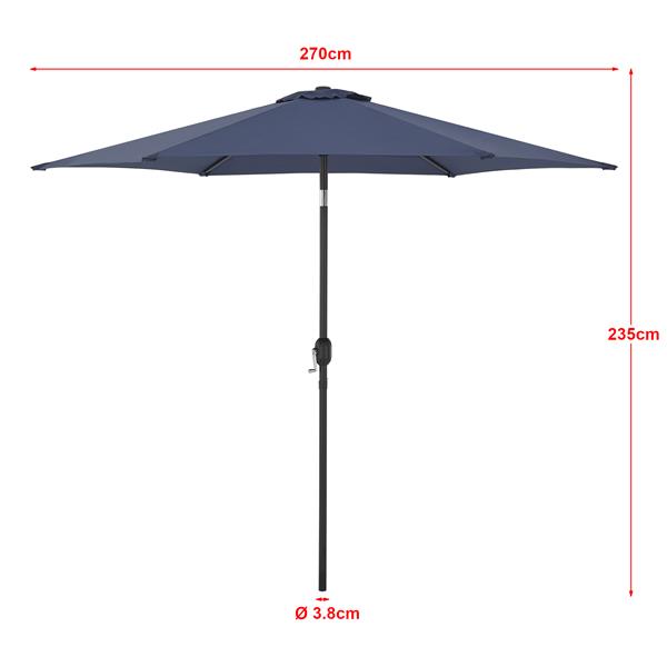 Grote foto casa.pro tuin parasol altino stokparasol 270x235 cm marineblauw tuin en terras overige tuin en terras