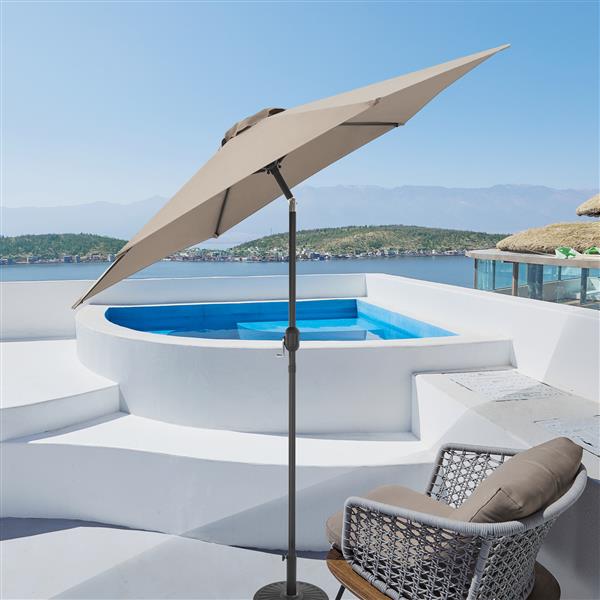 Grote foto casa.pro tuin parasol altino stokparasol 270x235 cm kaki tuin en terras overige tuin en terras