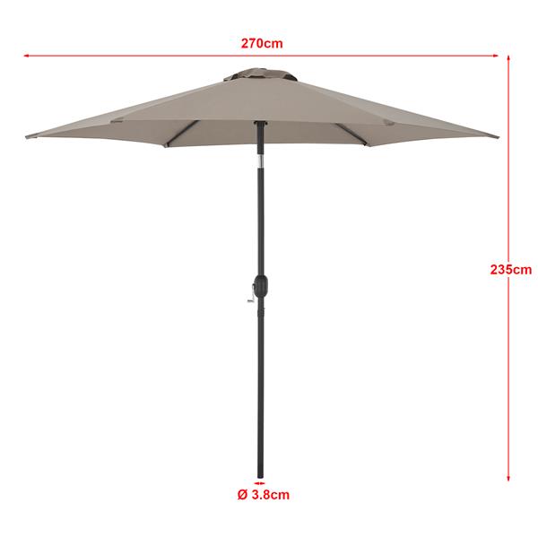 Grote foto casa.pro tuin parasol altino stokparasol 270x235 cm kaki tuin en terras overige tuin en terras