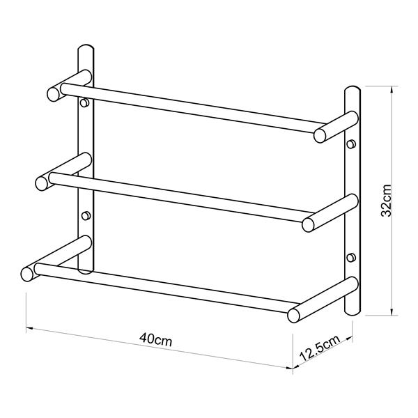 Grote foto neu.haus handdoekrek voor wandmontage 32x40x12 5 cm chroom huis en inrichting eettafels