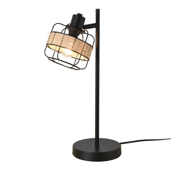 Grote foto lux.pro tafellamp shields bureaulamp e14 zwart en beige huis en inrichting tafellampen