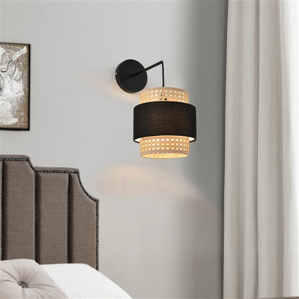 Grote foto lux.pro wandlamp southampton 36x30x18 cm zwart en beige huis en inrichting overige