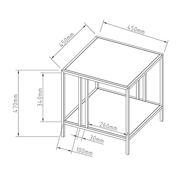 Grote foto en.casa bijzettafel kumlinge met plank staal 47x45x45 cm zwart huis en inrichting eettafels