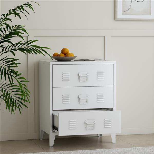 Grote foto en.casa ladekast h meenlinna 72x60x40 cm staal wit huis en inrichting overige