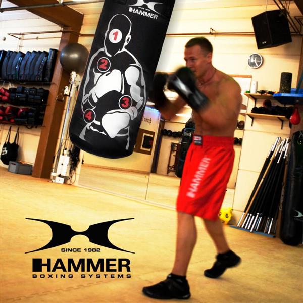 Grote foto hammer boxing bokszak sparring pro 100x30 cm nylon zwart sport en fitness vechtsporten en zelfverdediging