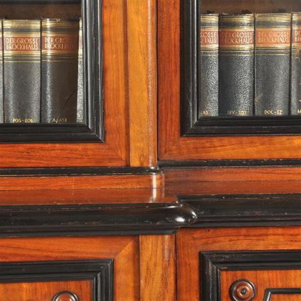 Grote foto antieke kast breakfront bibliotheekkast willem iii gesigneerd horrix gedateerd 1873 op zilveren me antiek en kunst stoelen en banken