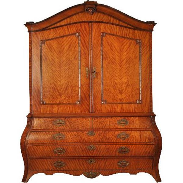 Grote foto antieke kast satijnhouten hollands kabinet ca. 1775 no.511854 antiek en kunst stoelen en banken