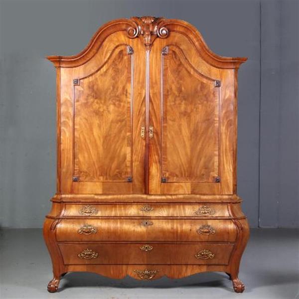 Grote foto antieke kast reusachtig hollands louis seize kabinet ca.1770 in blond bloemmahonie no.670421 antiek en kunst stoelen en banken