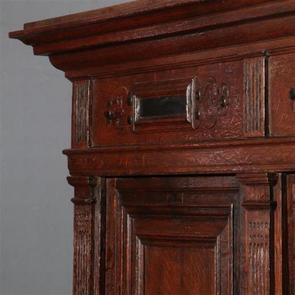 Grote foto antieke kast hollandse vier deurskast eiken ca. 1625 prachtig patina no.681421 antiek en kunst stoelen en banken