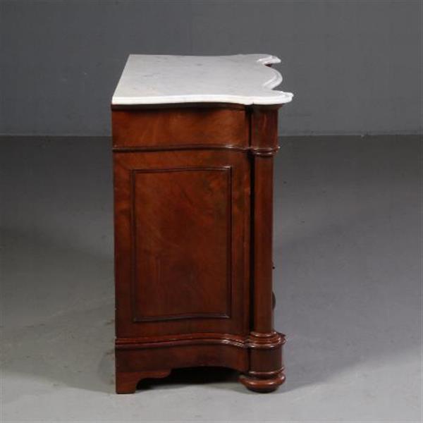Grote foto antieke kasten orgelgebogen commode mat wit marmer ca. 1870 zeer rijk uitgevoerd meubel no.70096 antiek en kunst stoelen en banken