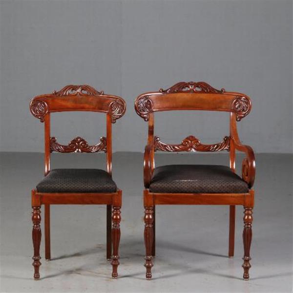 Grote foto antieke stoelen stel van 6 eetkamerstoelen 1 armstoel ca. 1835 incl. bekleding naar wens no.7 antiek en kunst stoelen en banken