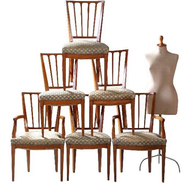 Grote foto antieke eetkamerstoelen stel van 6 essenhouten stoelen incl. stoffering naar wens no.841256 antiek en kunst stoelen en banken