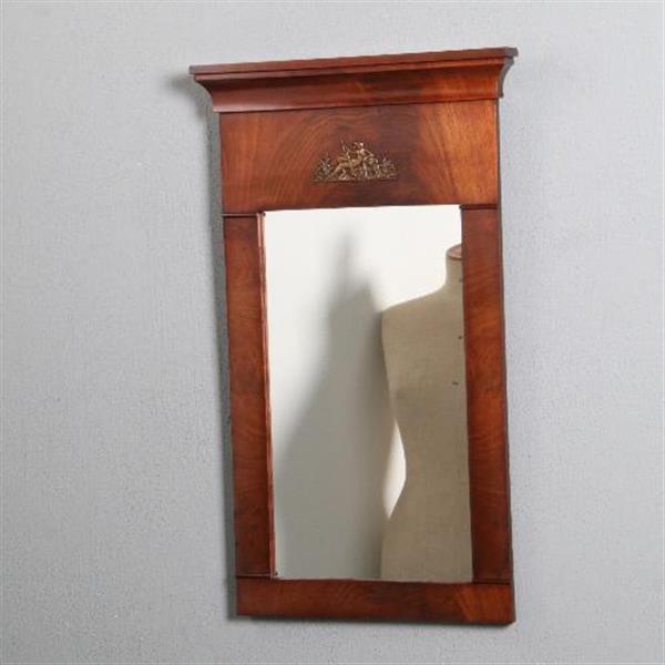 Grote foto antieke spiegel vroeg biedermeier spiegel met brons beslag 1820 bloemmahonie no.851020 antiek en kunst spiegels