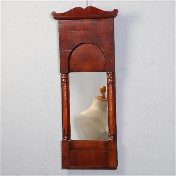 Grote foto antieke spiegels biedermeier spiegel getoogd en met zuiltjes in donker bloemmahonie 1830 no.8510 antiek en kunst spiegels