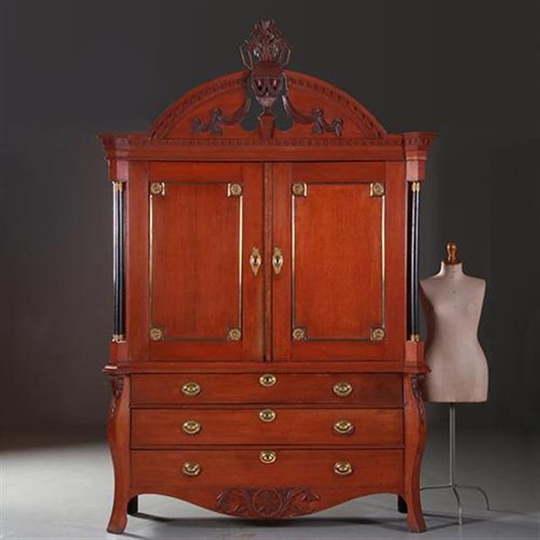Grote foto antieke kasten reusachtig fries kabinet prachtige oude meekrap kleur no.860460 antiek en kunst stoelen en banken