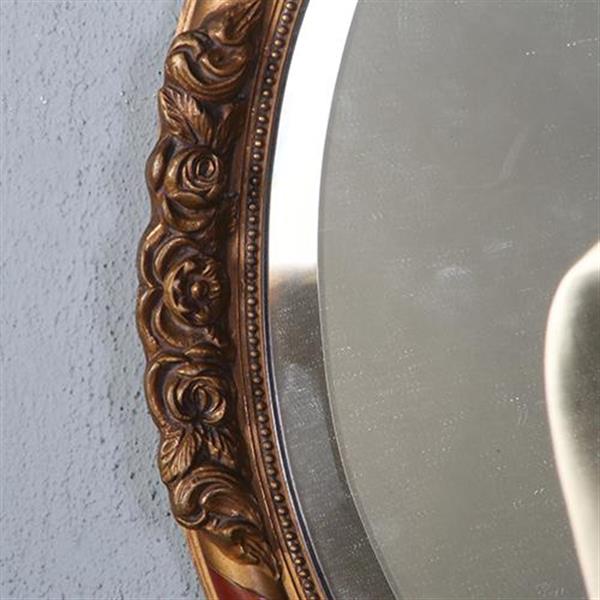 Grote foto antieke spiegels ovale spiegellijst met rood en goud facet geslepen ca 1900 no.851085 antiek en kunst spiegels