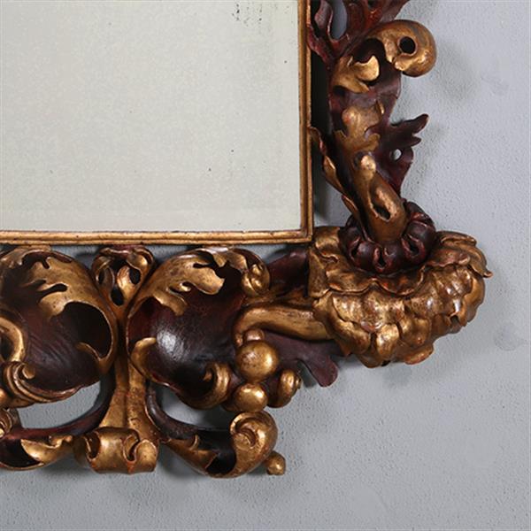 Grote foto antieke spiegels spiegel italiaans barok hout geneden lijst verguld en gebruineerd ca 1700 no.88 antiek en kunst spiegels