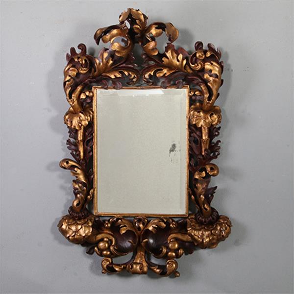 Grote foto antieke spiegels spiegel italiaans barok hout geneden lijst verguld en gebruineerd ca 1700 no.88 antiek en kunst spiegels