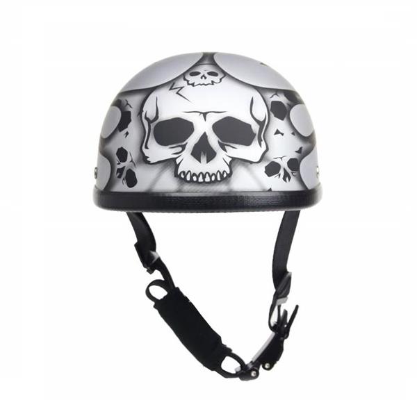 Grote foto burning skull glans zilver helm motoren kleding