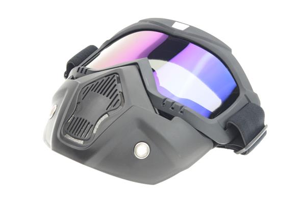 Grote foto black goggle mask multi kleur lens helm masker motoren kleding