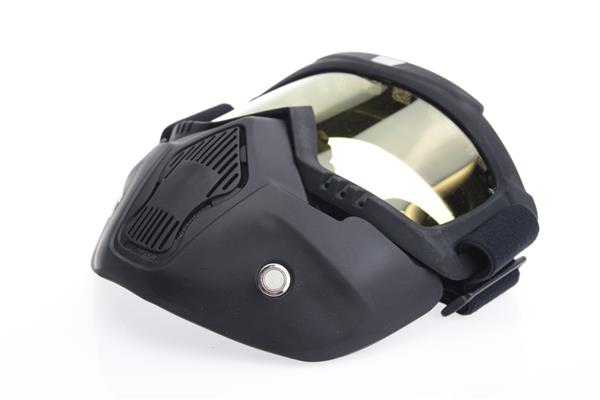 Grote foto black goggle mask geel lens helm masker motoren kleding