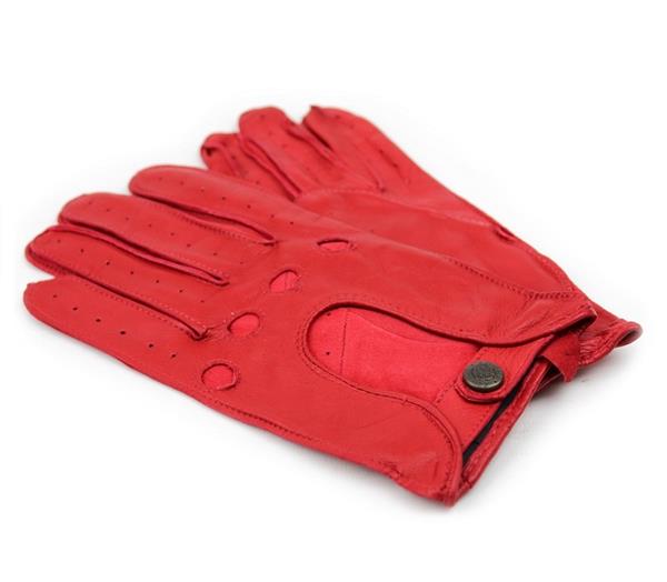 Grote foto laimb ck manly rood leren autohandschoenen heren motoren kleding