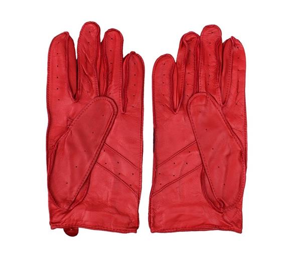 Grote foto laimb ck manly rood leren autohandschoenen heren motoren kleding