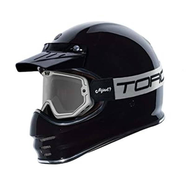 Grote foto torc black white mojave classic retro motorbril motoren kleding