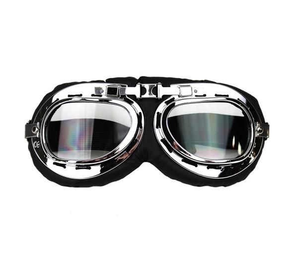 Grote foto crg chrome motorbril glaskleur helder motoren kleding