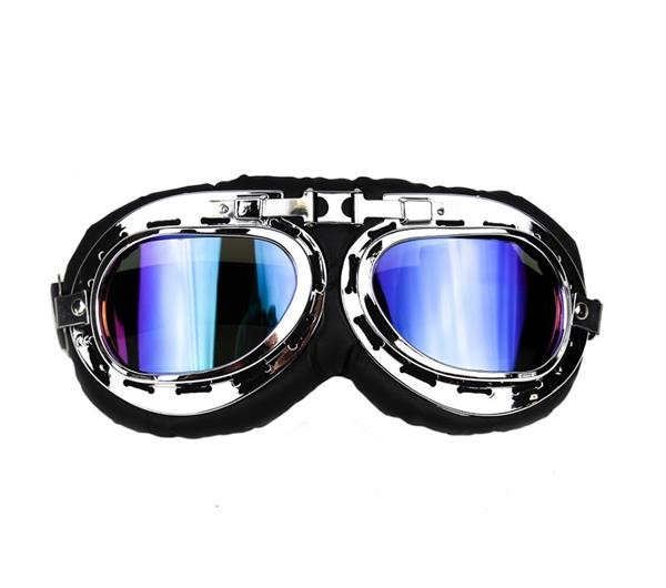 Grote foto crg chrome motorbril glaskleur helder motoren kleding