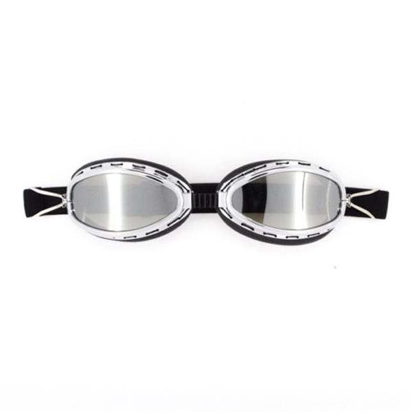 Grote foto crg chrome speedster motorbril glaskleur zilver reflectie motoren kleding