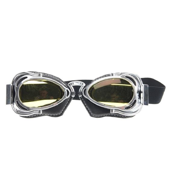 Grote foto crg radical motorbril chrome glaskleur helder motoren kleding