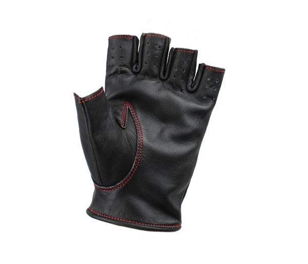Grote foto swift racing vingerloze leren handschoenen zwart rood motoren kleding