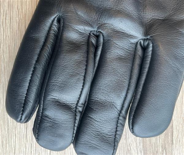 Grote foto swift fleece lined zwart leren handschoenen maat l outlet motoren kleding