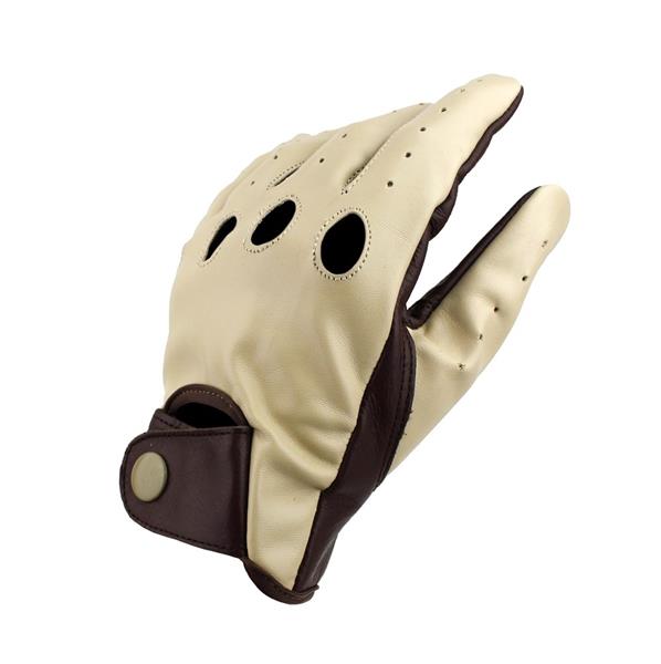 Grote foto driving leren handschoenen bruin beige motoren kleding