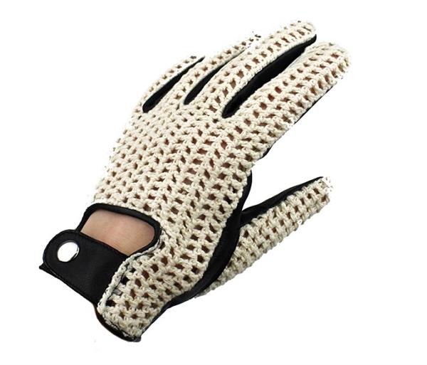 Grote foto swift vintage crochet leren handschoenen zwart motoren kleding