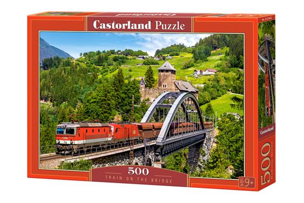 Grote foto trein op de brug castorland b 52462 kinderen en baby puzzels