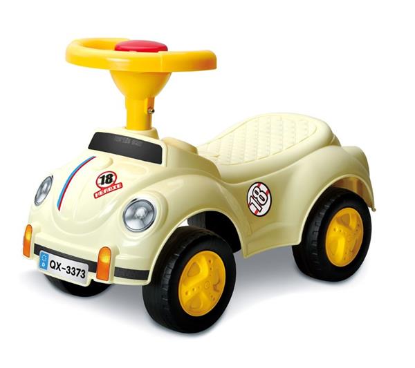 Grote foto loopauto de schattige kever ride on cute beetle creme kinderen en baby los speelgoed