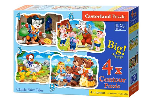 Grote foto 4 delige puzzel set klassieke sprookjes castorland b 005086 kinderen en baby puzzels