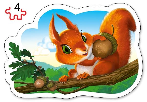 Grote foto 4 delige puzzel set dieren in het bos castorland b 005079 kinderen en baby puzzels