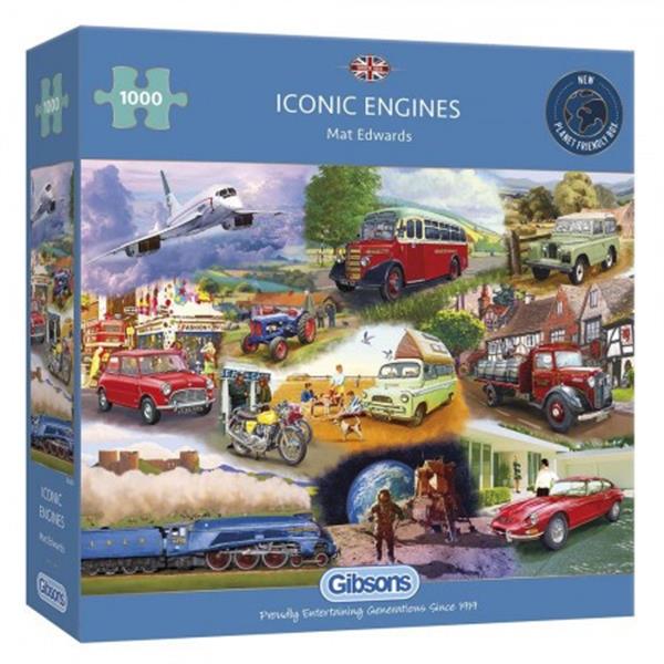 Grote foto iconic engines iconische transportmiddelen gibsons g6293 kinderen en baby puzzels