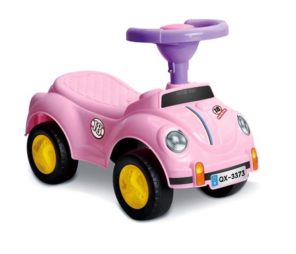 Grote foto loopauto de schattige kever ride on cute beetle roze kinderen en baby los speelgoed