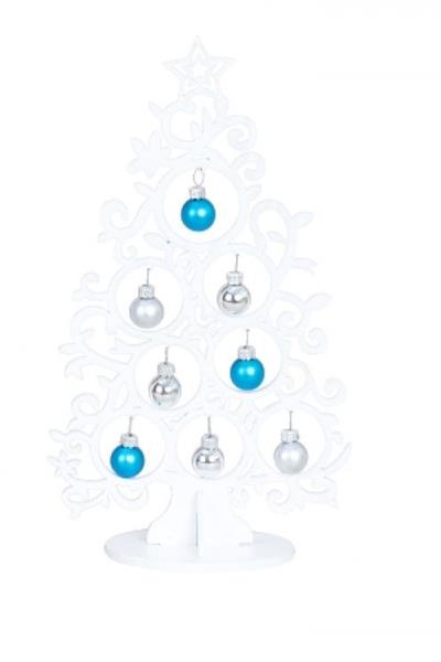 Grote foto kerstboom van hout wit 30cm diversen overige diversen
