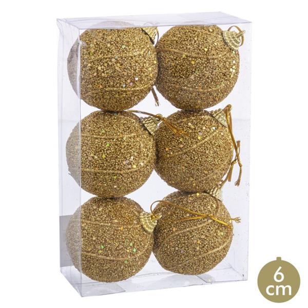 Grote foto kerstballen set 6 stuks goud 6 cm diversen overige diversen